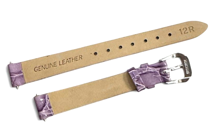 12mm Purple color Genuine Leather Alligator Watch Band Strap