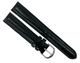 Watch Band Plain Black with Stitches Genuine Leather Padded 16mm