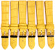 Lot of 6Pcs.Watch Bands Genuine Leather Alligator Grain Yellow Flat 16mm