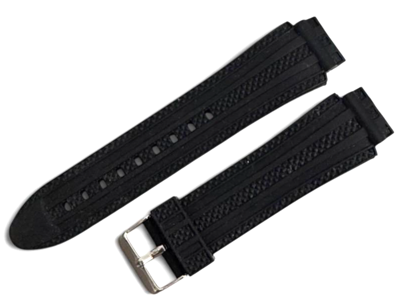 Black Silicone Watch Strap Quick Release 26mm Waterproof Soft Rubber Band