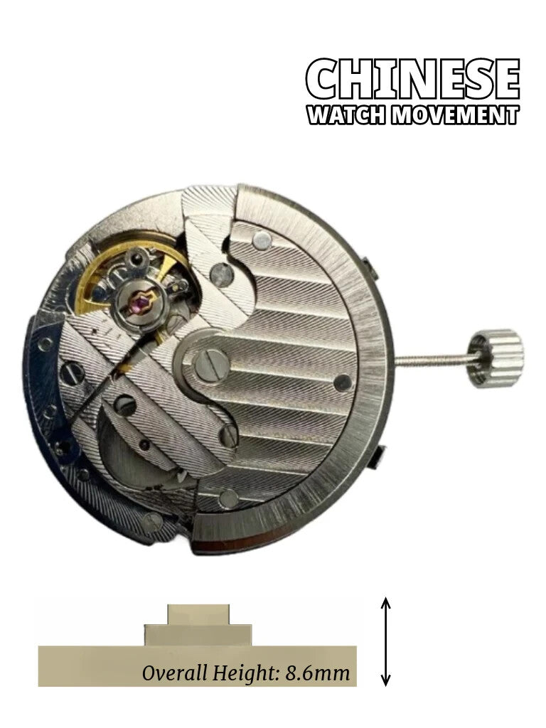 Chinese Watch Movement Automatic TY2867 Date at 3:00, 3EYES, Sun & Moon