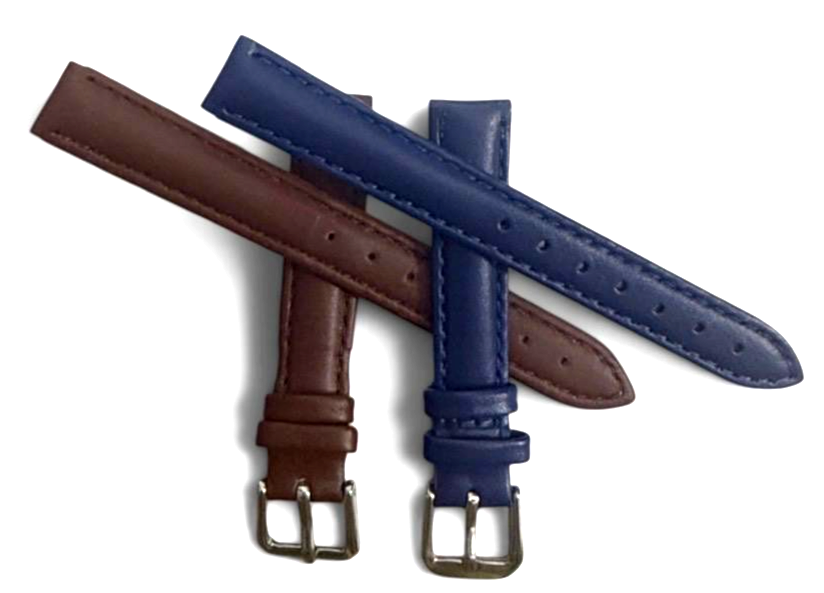 13MM BLUE/BROWN PADDED GENUINE LEATHER STRAP BAND