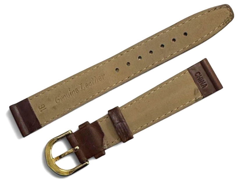NEW Leather Strap Watch Band Brown color-16mm