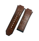 BROWN ALLIGATOR LEATHER WATCH BAND FOR HUBLOT WATCHES OF SIZE 29X24MM