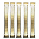 16 - 22 MM Golden Tone Stretch Watch Band Stainless Steel Lot of 5 Bands