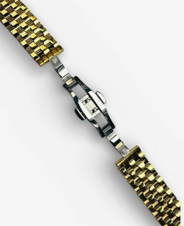 Top Quailty,Stainless Steel Gold-tone Curved end Band 20mm for Highend Watches