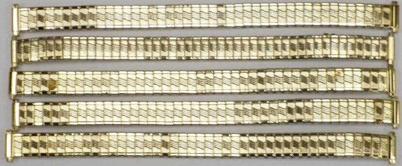 Lot of 5 Watch Bands Gold-Tone Stretch Stainless Steel fit Women Watch 9-12MM