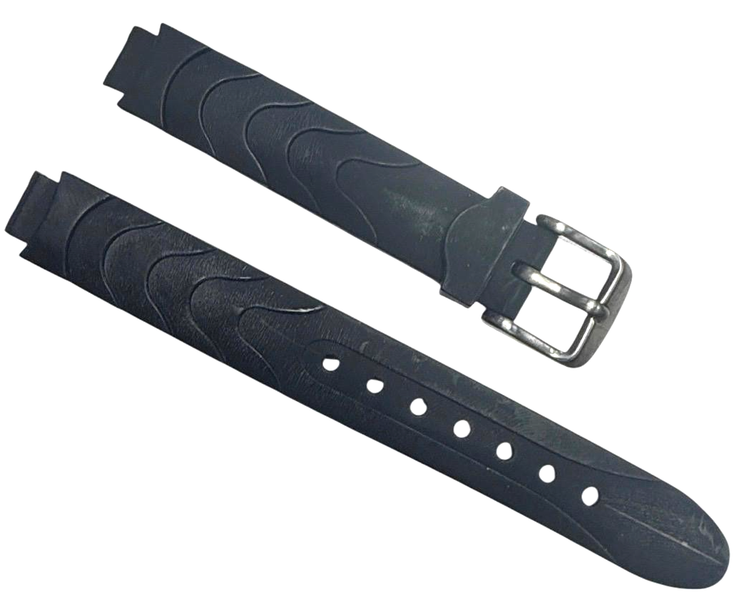13MM RUBBER WATCH BAND BLACK COLOR DESIGN