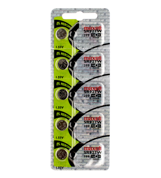 Maxell 399 Watch Cell Batteries SR927W Silver Oxide New Sealed (Pack of 100)