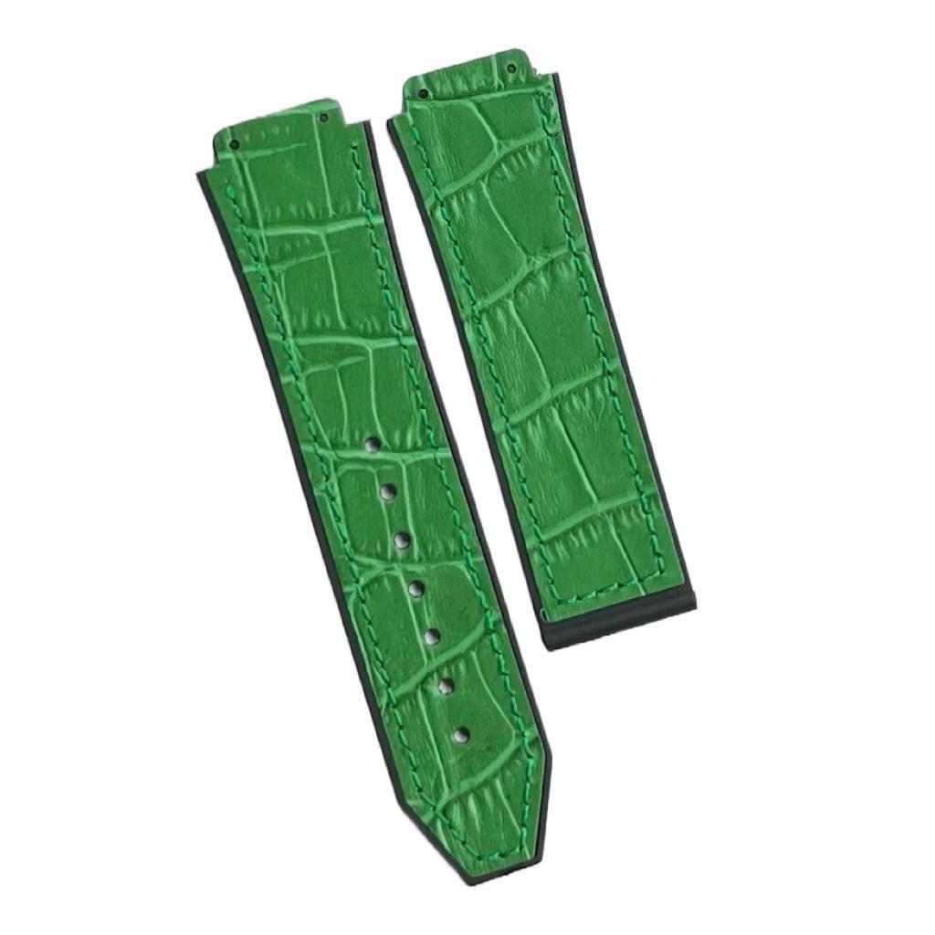 19X22MM MULTICOLORS WATCH BANDS ALLIGATOR GRAIN LEATHER RUBBER FITS FOR HUBLOT