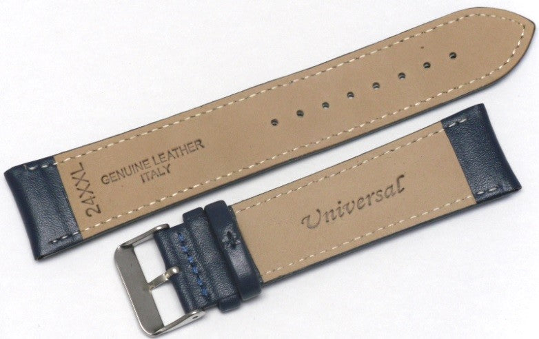 UNIVERSL WATCH BAND DARK BLUE GENUINE LEATHER PADDED  22MM XXL BEST Quality