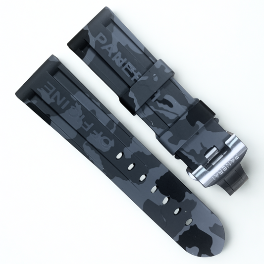 Rubber Watch Band 22mm/24mm - Gray Camouflage Color | For PANERAI OFFICIAL