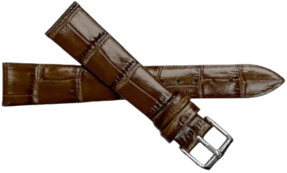 Multi-Color Leather Watch Band Size (20✖18)mm Flat Unstitched Alligator Grain