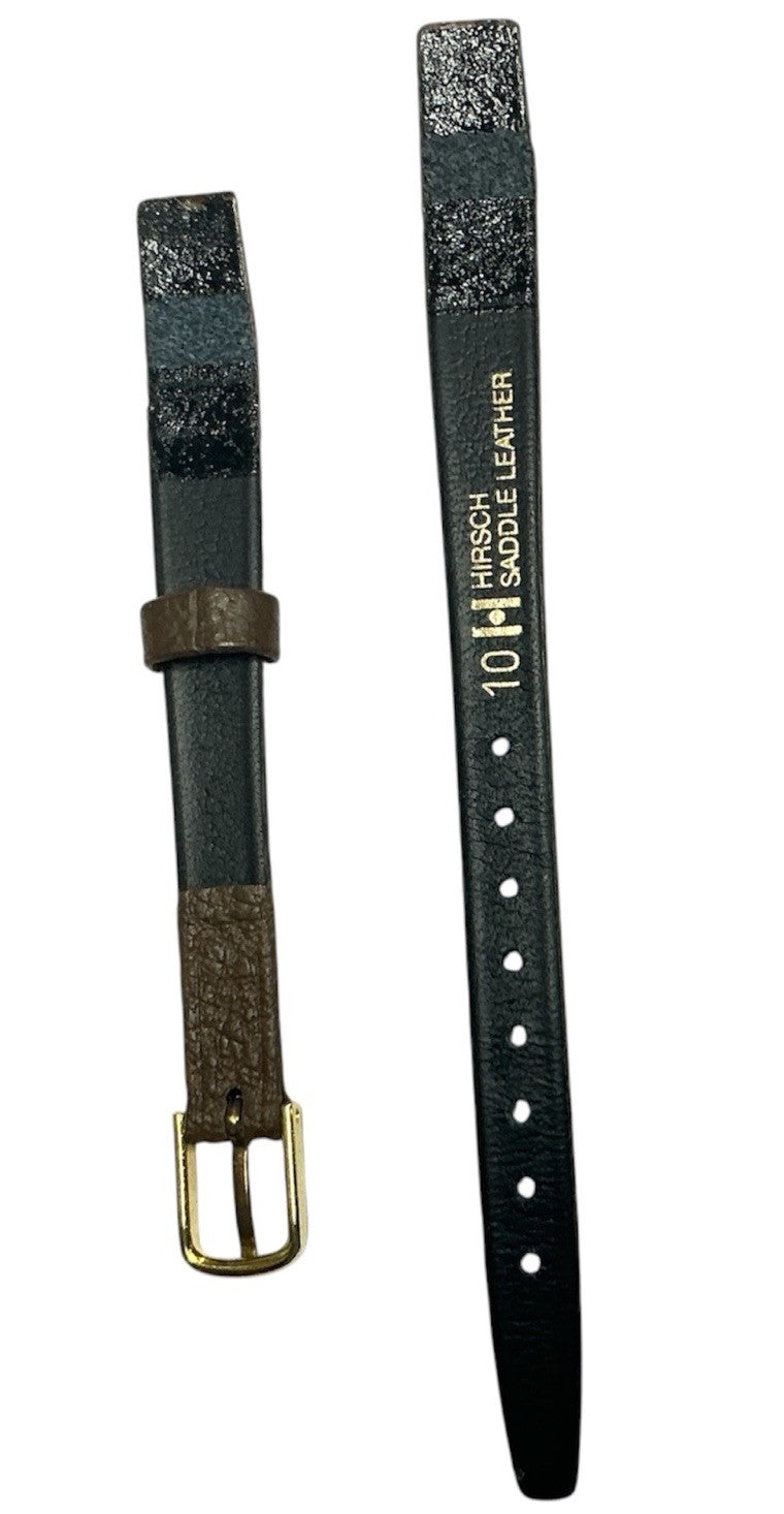New Hirsch- Saddle Leather Watch Band 10mm Lugs Open ended - Brown