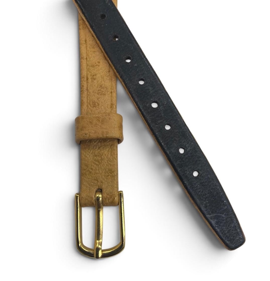10mm Tan Brown Saddle Leather Tapered, open end Vintage Watch Band