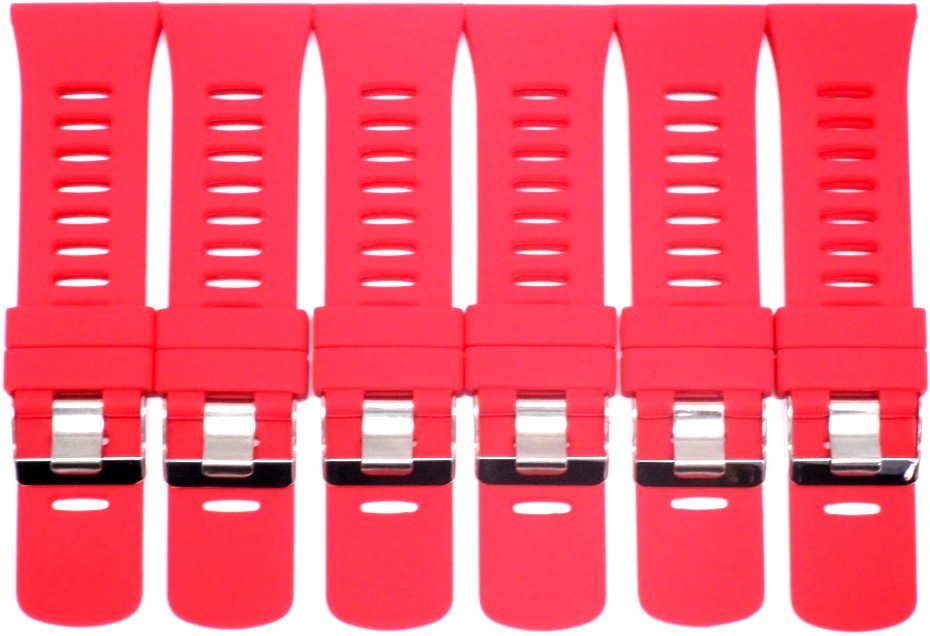 30 MM Red Color Sports Watch Band Replacement Silicone, Lot of 6 Bands