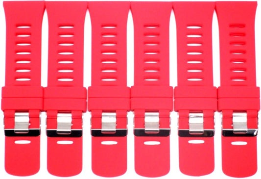 30 MM Red Color Sports Watch Band Replacement Silicone, Lot of 6 Bands