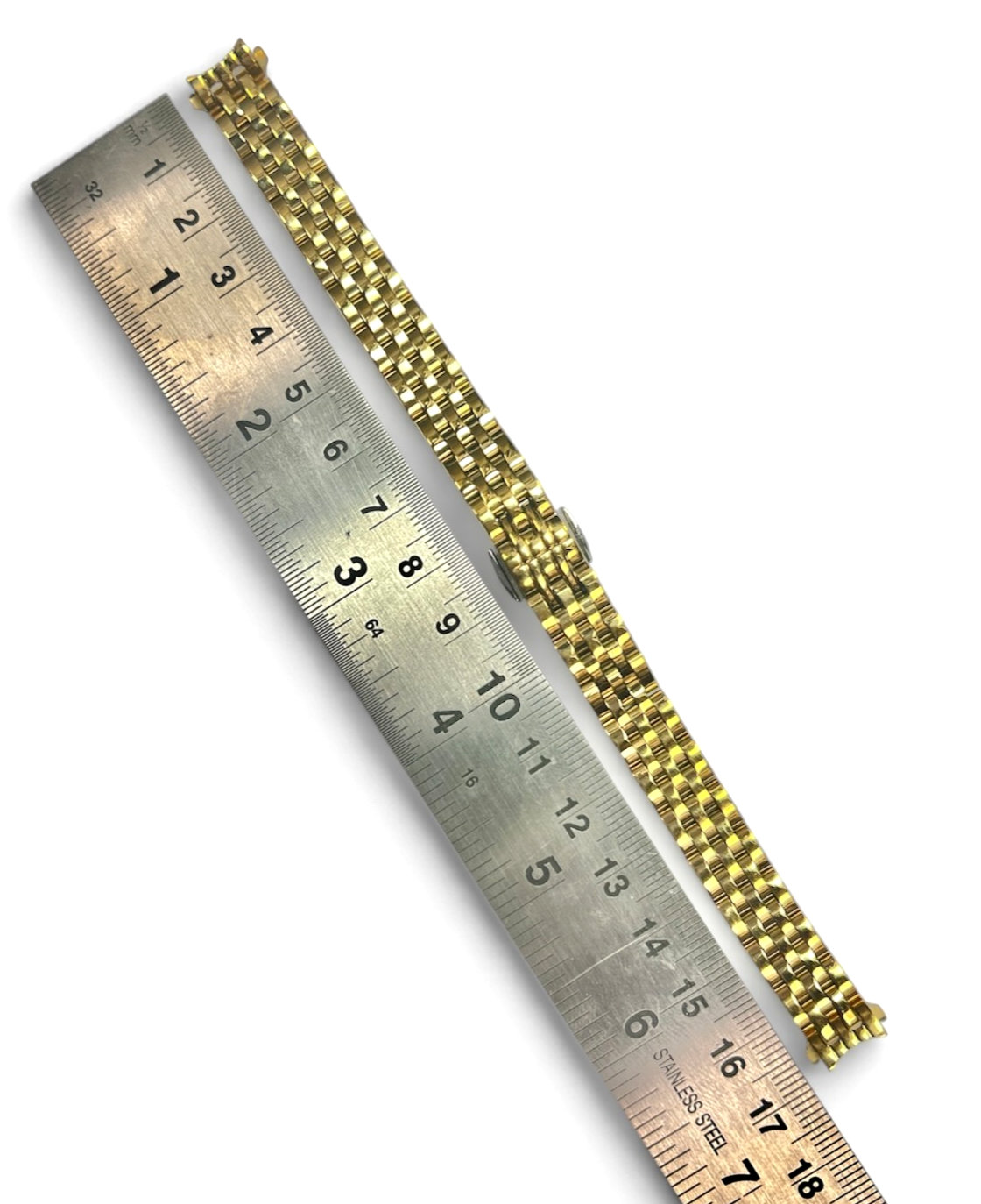 Top Quailty,Stainless steel Gold-tone Curved end Band for Highend Watches-11mm