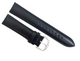 20mm Black Genuine Leather Padded Stitched Watch Band