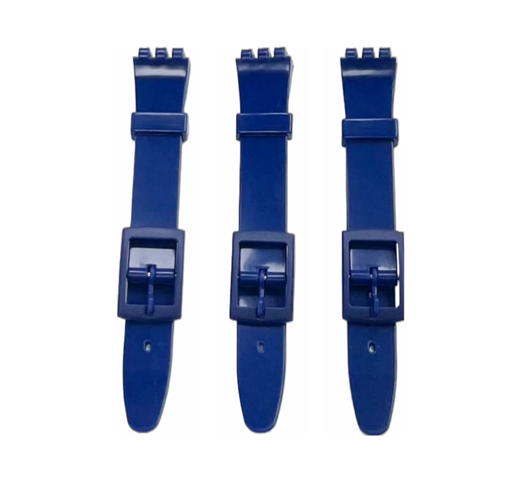 Swatch Replacement Plastic PVC Watch Band Flat Shinny without Pins 12mm