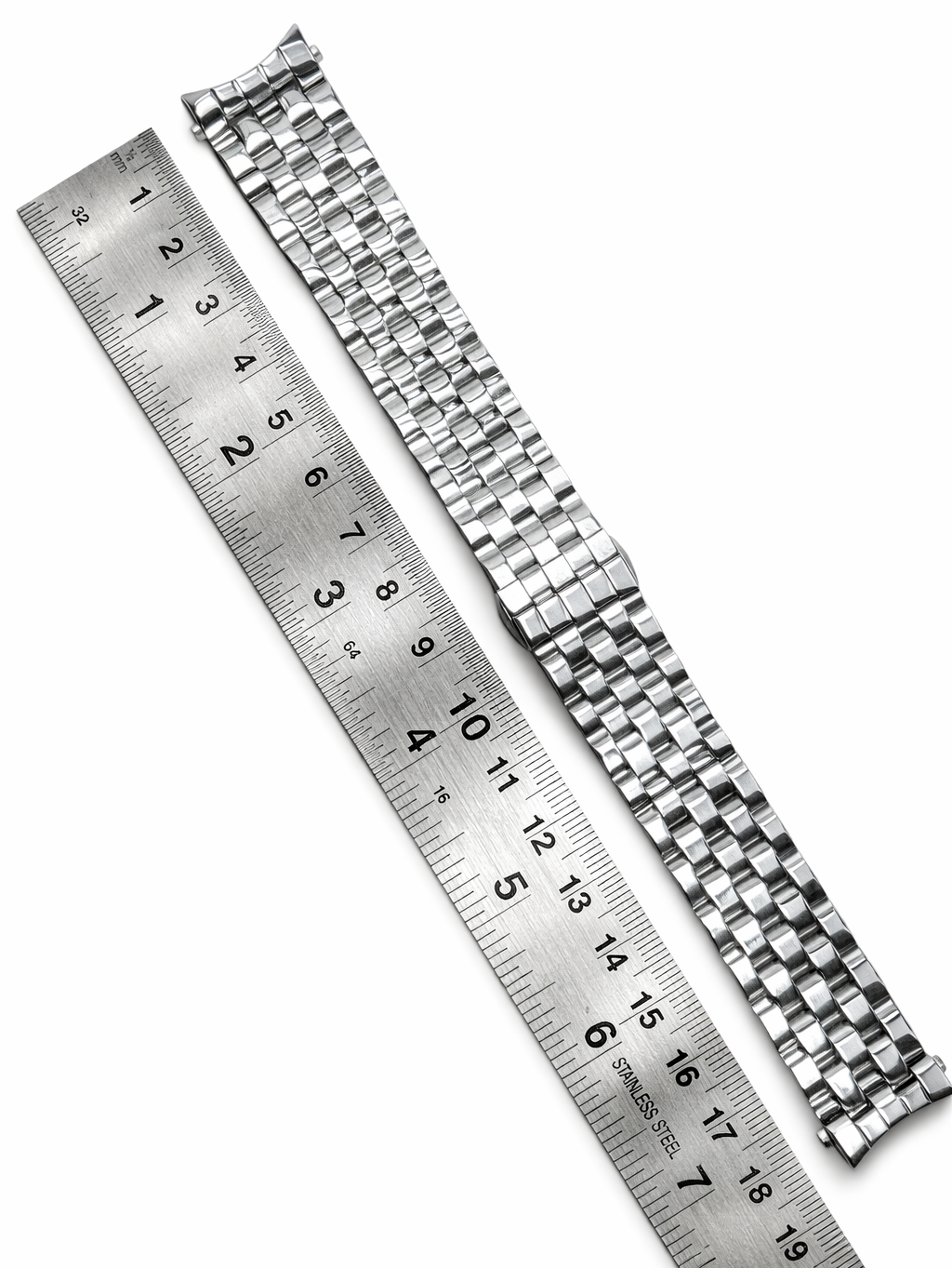 Top Quailty,Stainless Steel Silver-tone Curved end Band for Highend Watches-20mm