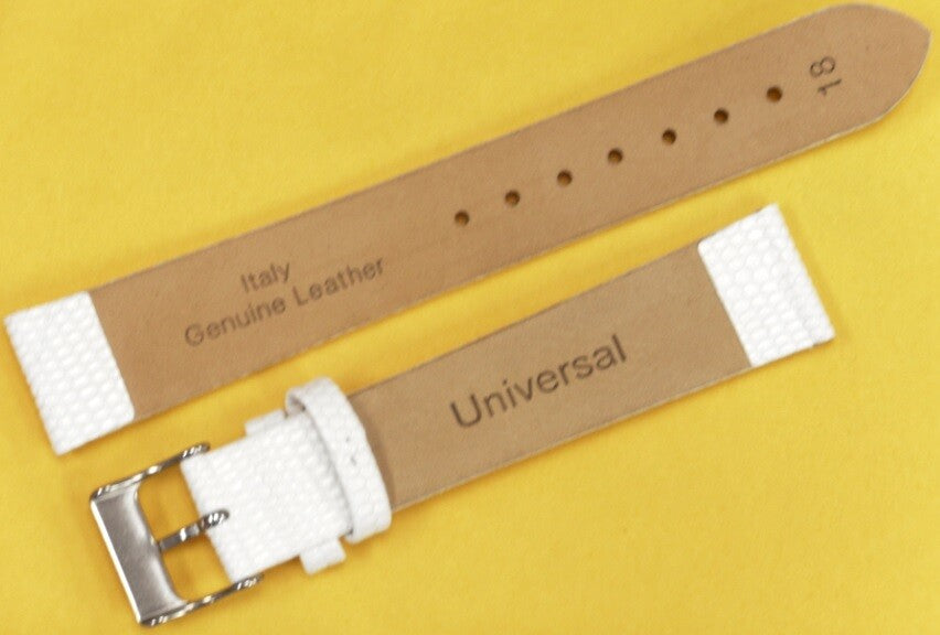 Watch Band Genuine Leather White Lizard Grain Flat 24*18MM Excellent Quality