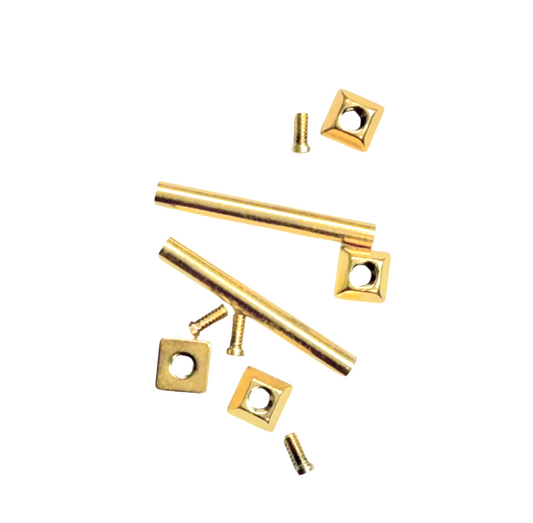 SCREW T-BARS FIT CARTIER PASHA LEATHER BAND /BRACELET LUG FOR 17MM GOLD