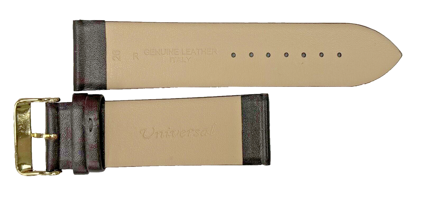 Watch Band Dark Brown Genuine Leather Flat Plain 26mm (High Quality)