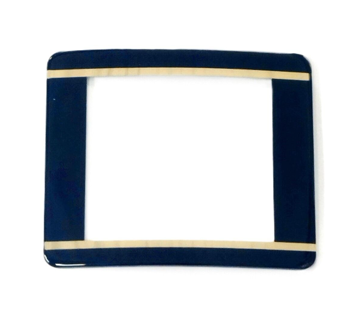 Sapphire Crystal Rado Rect Cut Corners Black Trim with Gold lines (28.3×23.5)mm