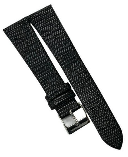 Best Quality Watch Bands Genuine Leather Lizard Grain Flat Black 12- 24mm