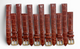 (set of 6) Watch Band D.RED color Genuine Leather Crocodile Grain Padded- 14mm