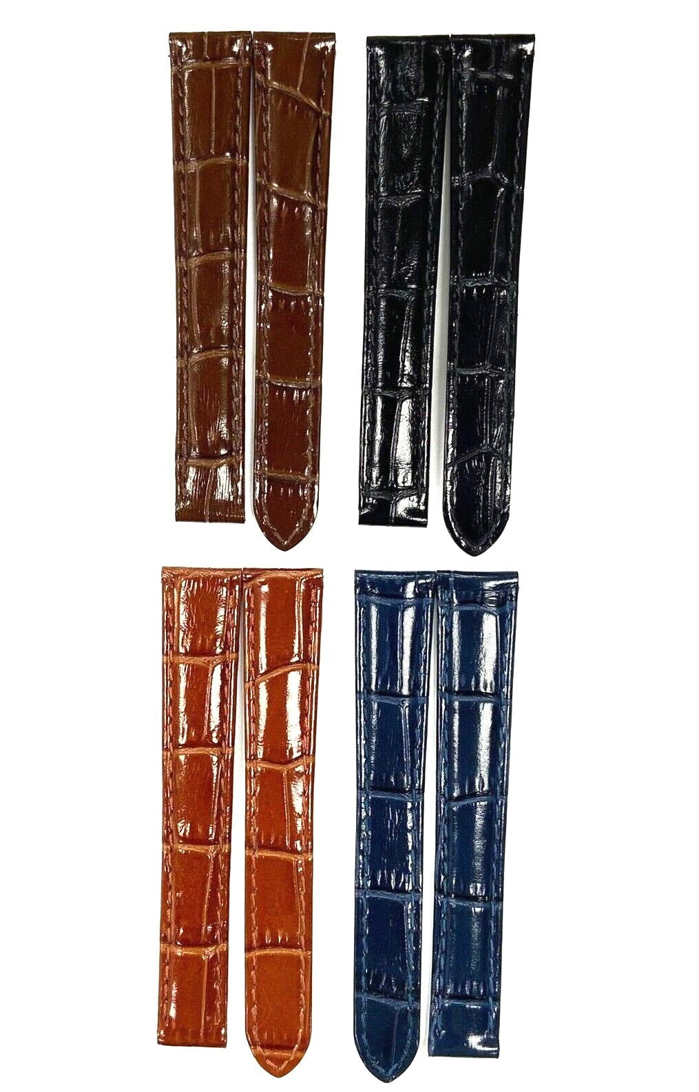 Watch Band Genuine Leather Alligator Grain fit Cartier Watch 15X14MM