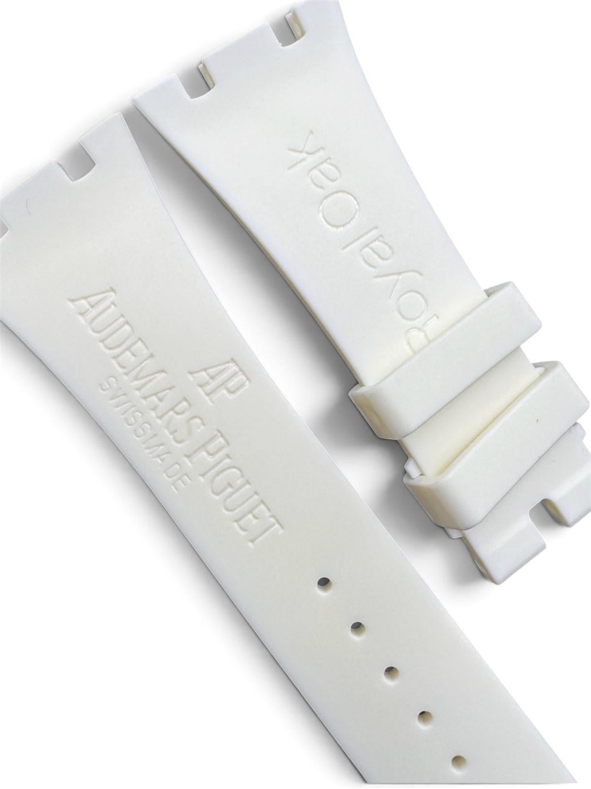 High-Quality Beige White Rubber Watch Band – 27mm for AP Watches | No Buckle