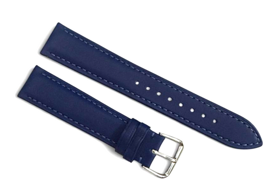18mm Time King Blue Genuine Leather Watch Strap Band