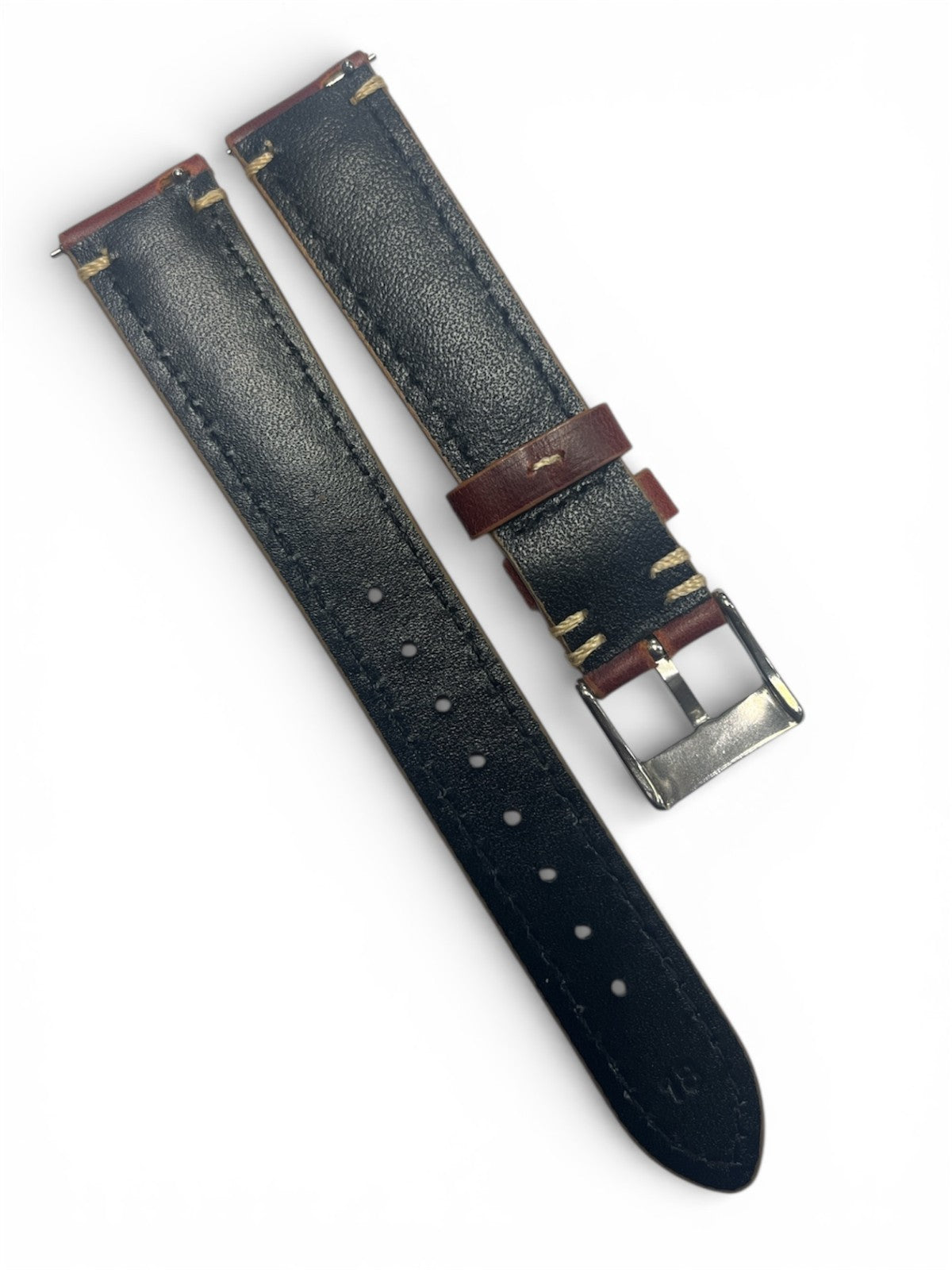 Genuine Calf Leather Brown Watch Band with quick release pin 20 * 16 MM