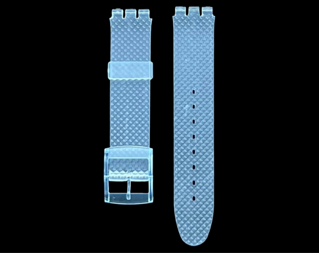 Swatch Replacement Plastic PVC Watch Band Diamond Textured without Pins 17mm