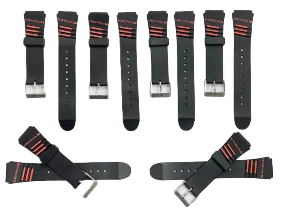 Water Resistant PVC Sport Watch Band Strap 19mm Fits Timex, Casio and others