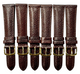 New lot of 6 Watch Bands D.Brown 16x14MM Genuine Leather Grain