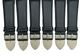 Lot of 6 Watch Bands Genuine Leather Black Grain 28mm Flat Stitches (A1 Quality)