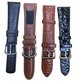 LOT OF 4 WATCH BANDS 20MM GENUINE LEATHER ALLIGATOR MIX STYLE AND COLORS