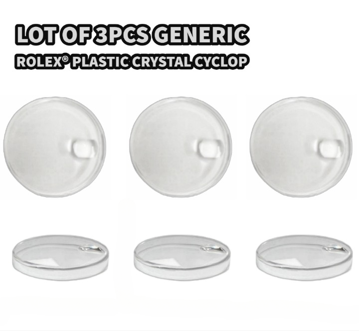 Lot of 3pcs Plastic Watch Crystals ROLEX Cyclop 145 Fit Model 15000,15003, 15505