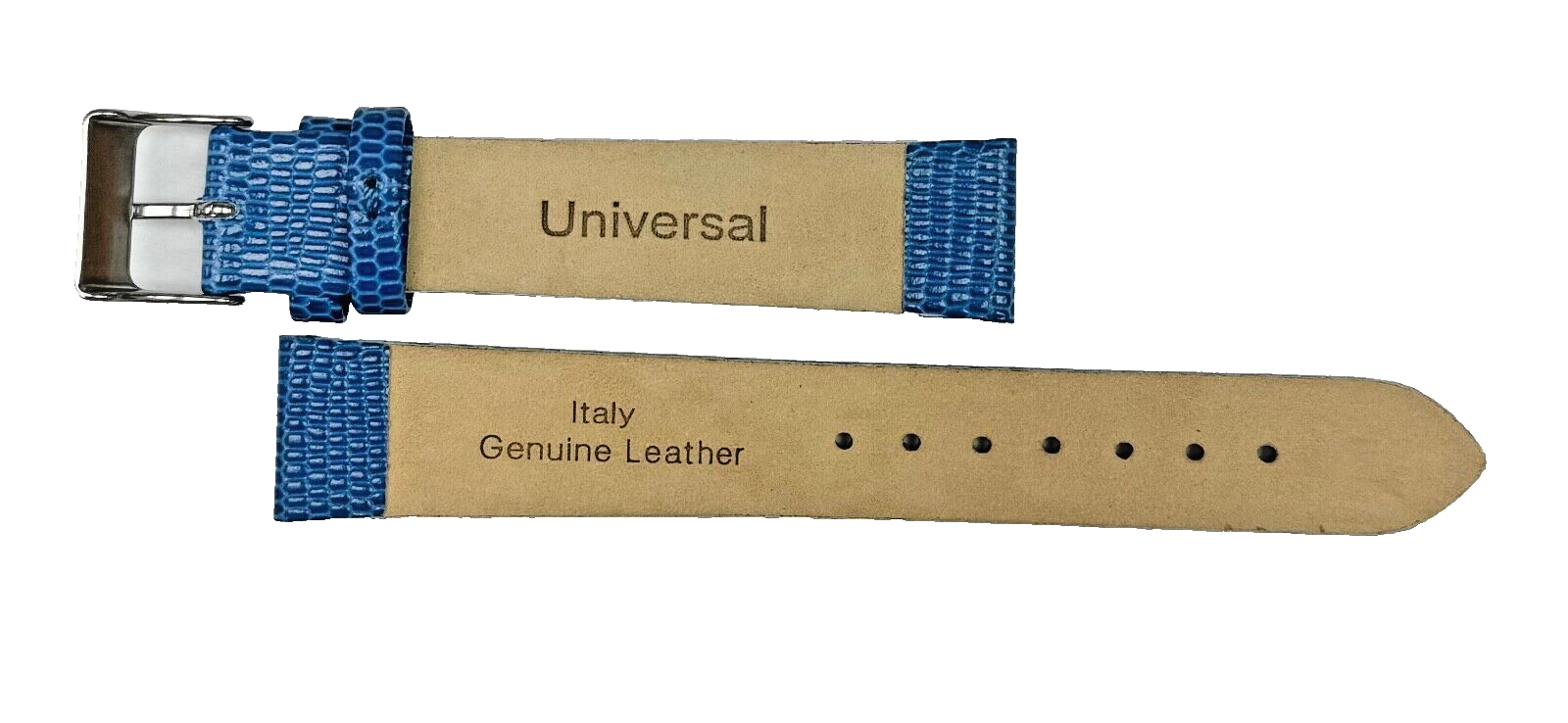 Watch Band Genuine Leather BLUE  Lizard Grain Flat 20MM (Lot of 6 bands)