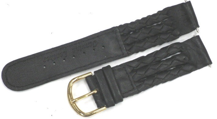 Watch Band 18MM Genuine Leather Black Color