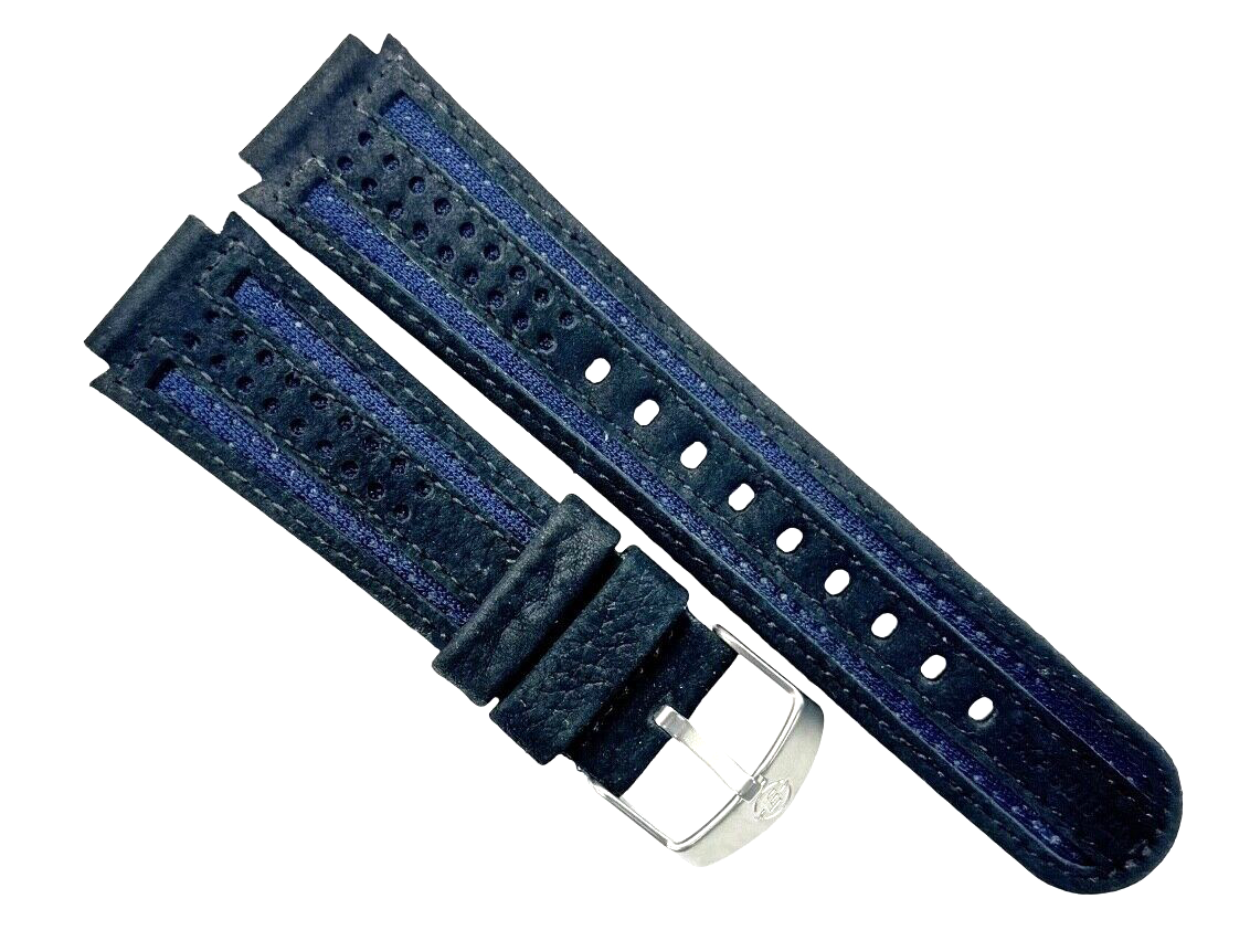 18x20mm new fabric watch band blue+black color straight, soft (Lot of 6 bands)