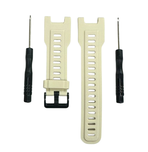 26mm Offwhite Rubber Watch Strap Band w/ Buckle & Tools
