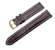 20MM DARK BROWN LEATHER ALLIGATOR GRAIN PADDED STITCHED WATCH BAND