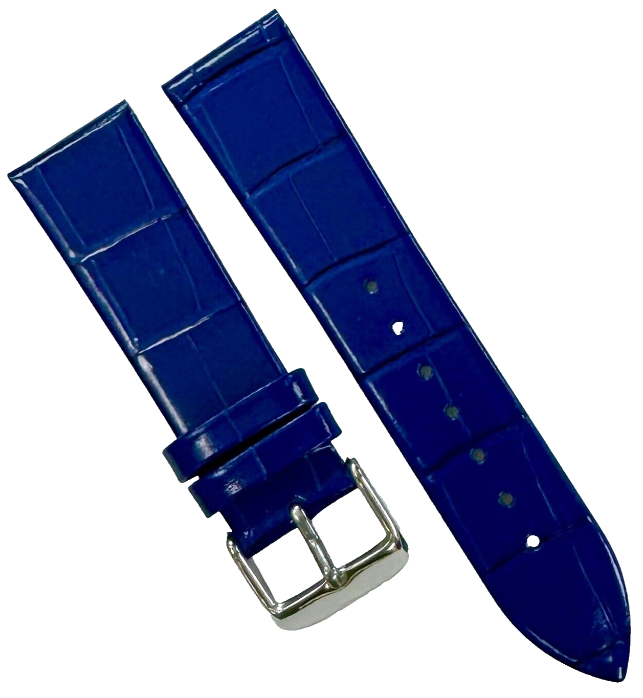 New Watch Band Blue Genuine Leather Alligator Grain (Flat, Short) 16 MM