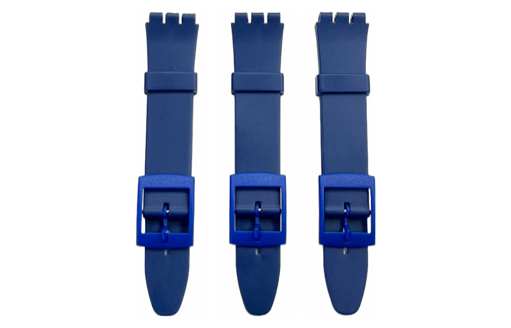 Swatch Replacement Plastic PVC Watch Band Flat without Pins 17mm & 12mmn