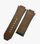 MATTE DARK BROWN SUEDE LEATHER WATCH BAND FOR HUBLOT WATCHES OF SIZE 29X24MM