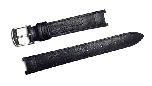 Watch Band Genuine Leather Black 16mm High Quality